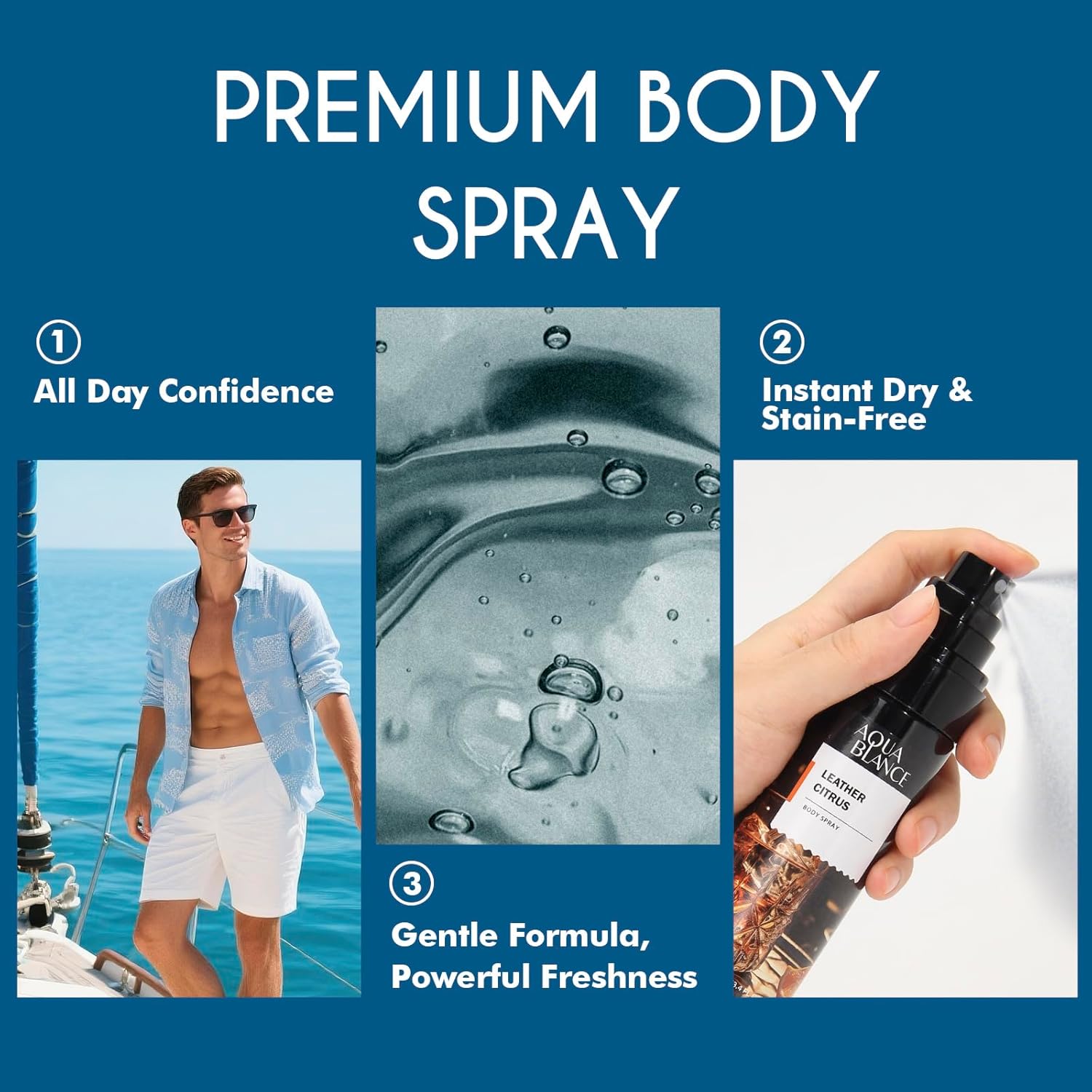 Body Spray for Men, Mens Body Refreshing Spray, Long Lasting, Pack of 3, Each 3.4 Fl Oz, Total 10.2 Fl Oz, Ironwood Spice, Sailor' s Essence, Leather Citrus - Image 7