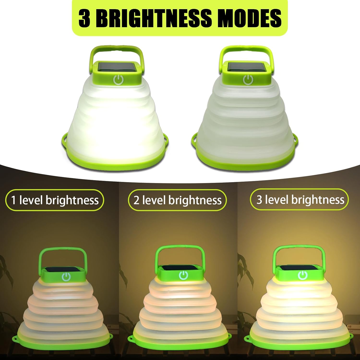 Solar Camping Lanterns-Collapsible Camping Essentials,IP65 Solar Lights Outdoor Waterproof,USB Portable Camping Hanging Lamp for Backpacking Gear,Emergency,Tent,Travel,Hiking - Image 5