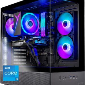 Skytech Gaming Azure 3 Gaming PC, Intel i5 14400F 2.5GHz, NVIDIA RTX 5060, 1TB NVMe SSD, 32GB DDR5 RAM 6000, 650W Gold PSU, Wi-Fi, Win 11, Desktop