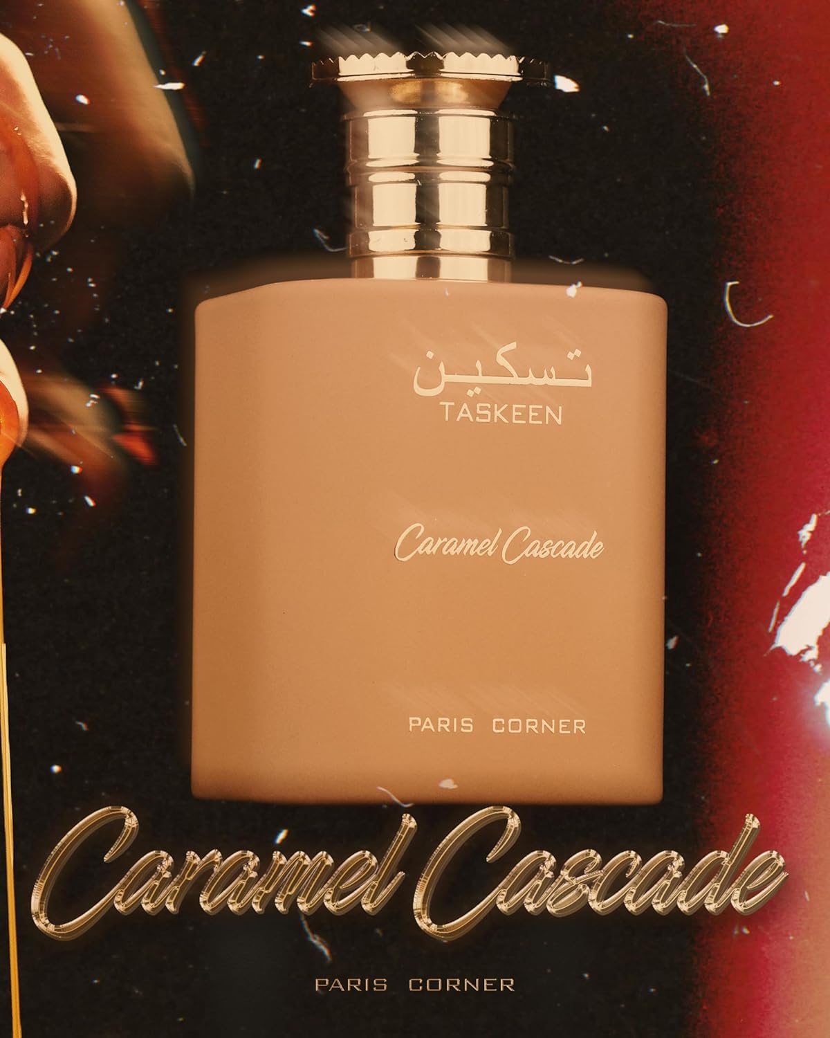 Paris Corner | Taskeen Caramel Cascade EDP - 3.4 Fl Oz | Sweet Elegance Perfume for Women and Men | Unisex Fragrance Featuring Caramel, Milk, Tonka Bean & Honey - Image 4