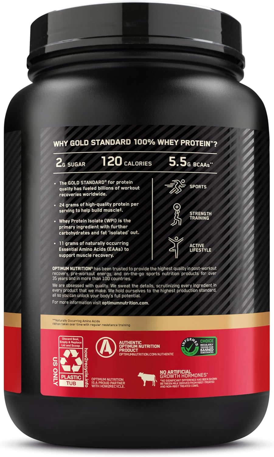 Optimum Nutrition Gold Standard 100% Whey Protein Powder, Vanilla Ice Cream, 2 Pound (Packaging May Vary) - Image 11
