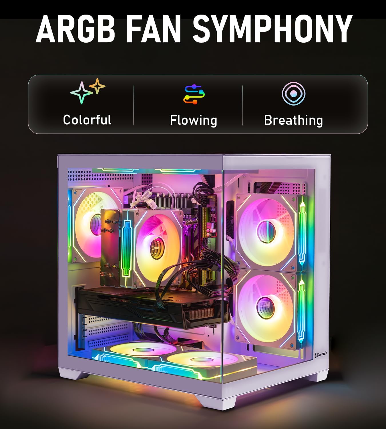 Gaming PC Computer Desktop – Ryzen 5 5500 up to 4.2GHz, Radeon RX 580 8GB GDDR5, 16GB DDR4 RAM, 1TB NVMe SSD, WiFi 6 & BT 5.4, Windows 11, 8× ARGB Fans, 650W PSU - Image 5