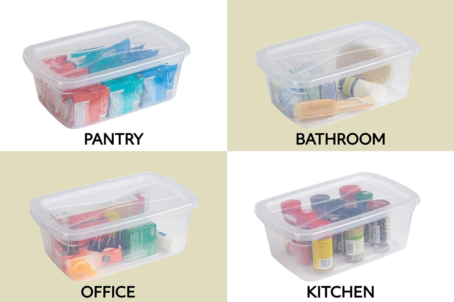 Rubbermaid Cleverstore 6 Qt Clear Storage Bins with Lids, 12-Pack, Stackable, BPA-Free, Made in USA - Image 6