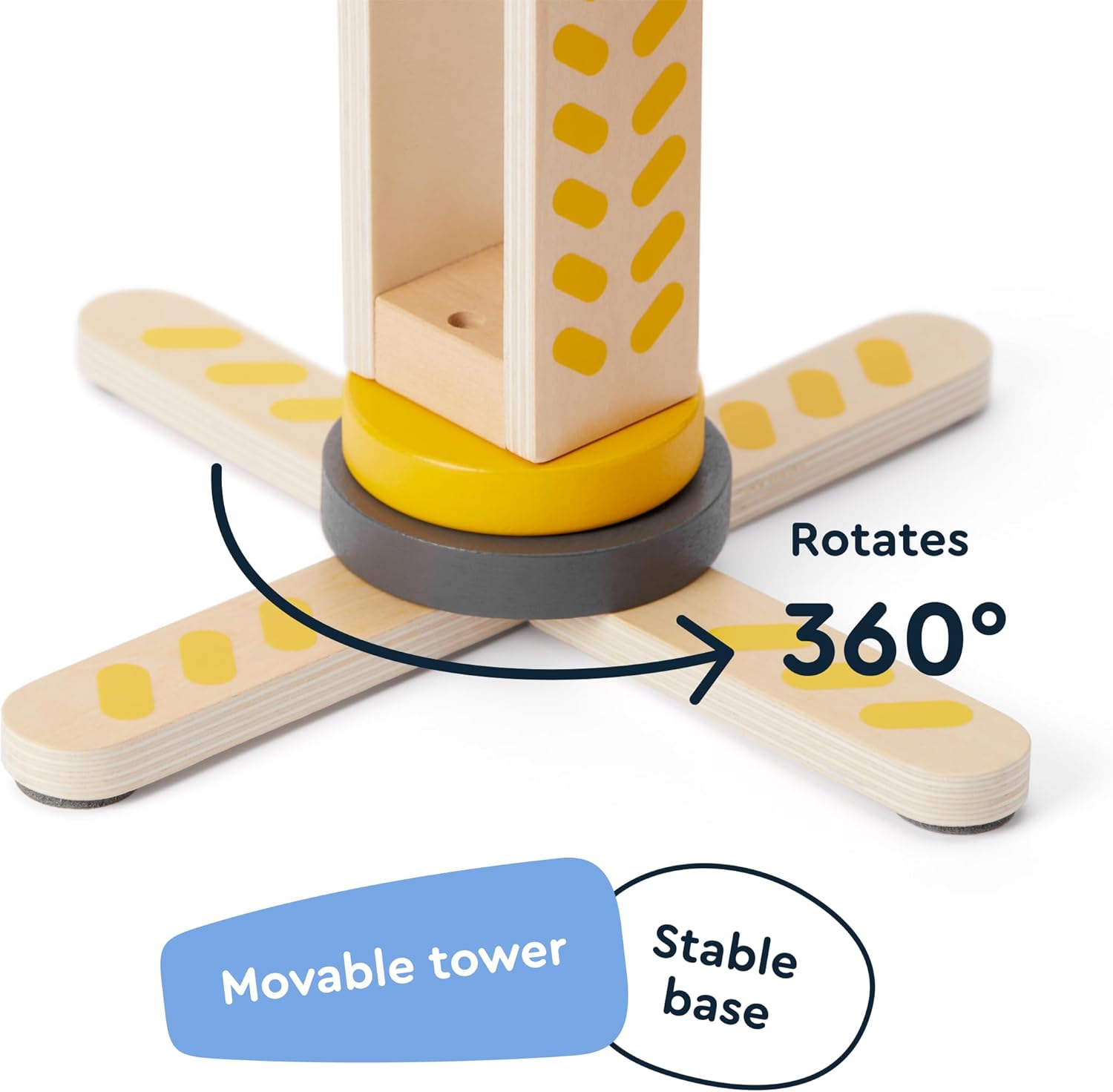 Wooden playset Crane Command Fleet, 18-Piece Set for Toddlers 3-5, 8 vehicales, Road Sighs, Non-Toxic Wood, Parent-Designed - Image 4