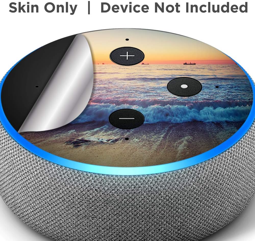 Beach Tide Water Rocks Sunset - Vinyl Decal Skin Compatible with Amazon Echo Dot 3rd Generation Alexa - Decorations for Your Smart Home Speakers, Great Gift for mom, dad, Birthday, Kids - Image 7
