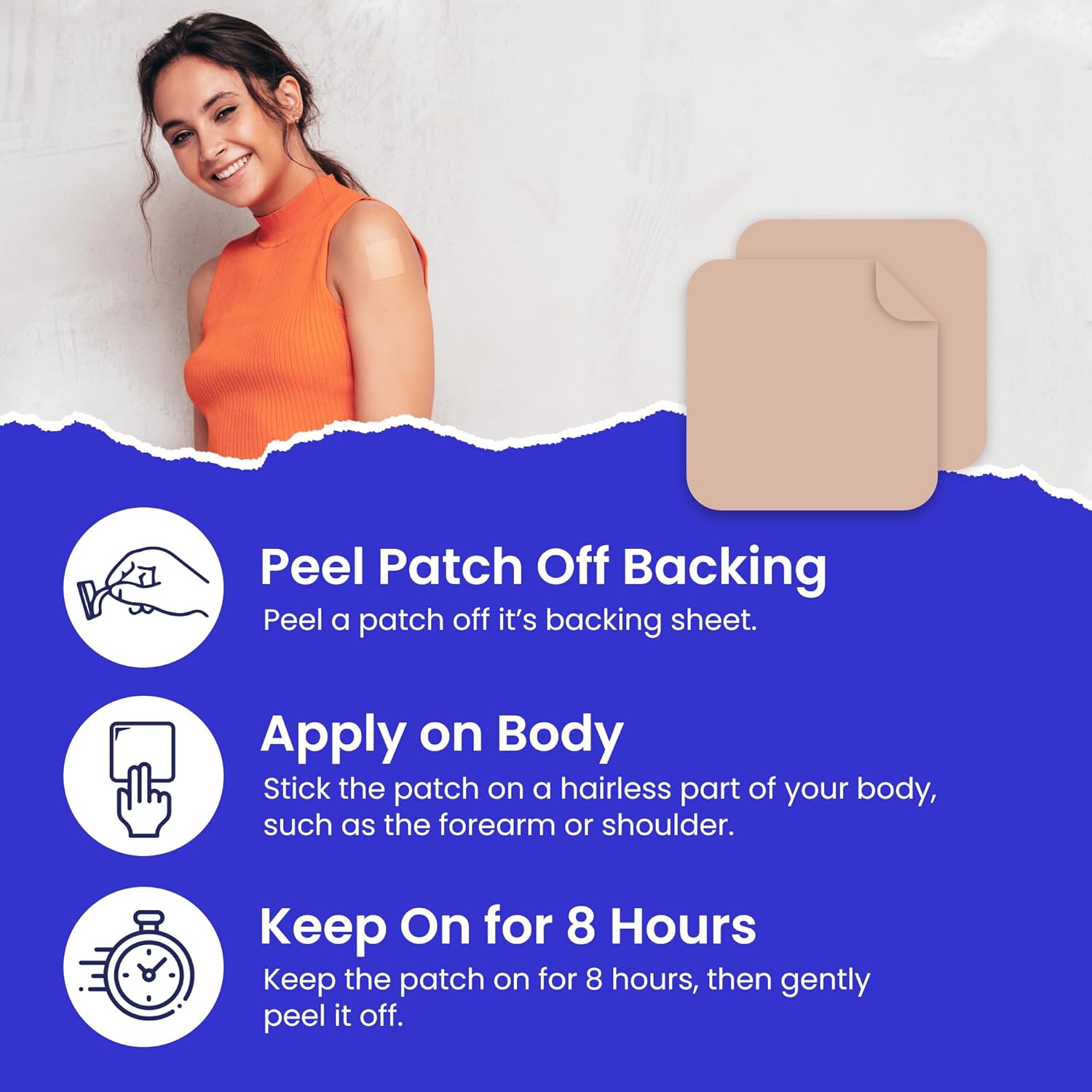 MONIER Glutathione Patches (Pack of 60) - 100% Natural Patch for Women and Men - with Magnesium - Energy, Focus & Body Support - Enhanced Formula - Image 2