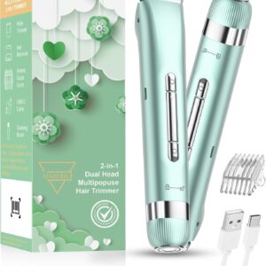 Electri Razors for Women, 2 in 1 Personal Groomer Kit Bikini Trimmer for Women Painless Lady Shaver for Face, Bikini, Underarm, Legs, Arms Waterproof, USB Rechargeable Facial Hair Trimmer