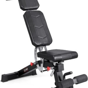 CAP Barbell Adjustable Training Utility Weight Bench | Multi-Position Incline Bench with 6 Backrest Adjustments, Leg Anchor, Wheels & 600 LB Capacity | Home Gym Strength Bench