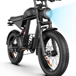 Electric Bike for Adults, 1000W Peak Motor, 32MPH Electric Dirt Bike, 48V 15Ah, 38-Mile Range, 20″ Fat Tire All-Terrain E-Bike for Mountain, Snow, Sand & Road
