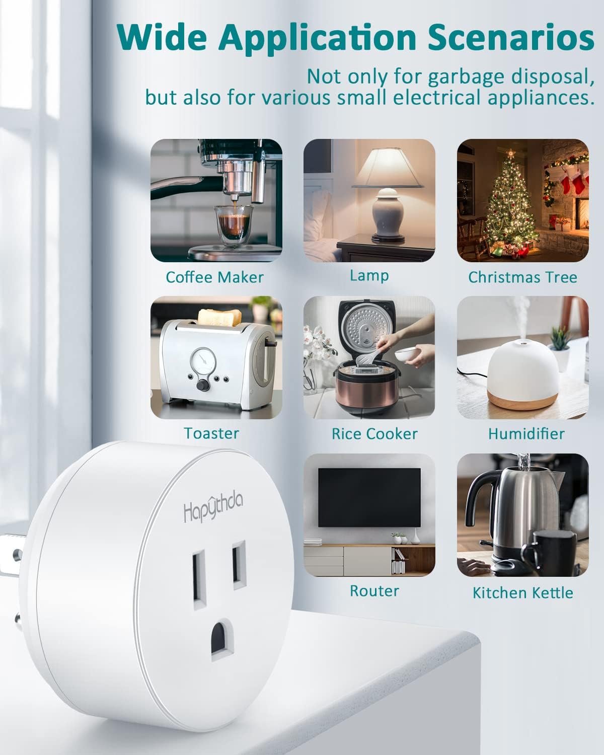 Garbage Disposal Air Switch,Air Switch Garbage Disposal with No Wiring Needed,Garbage Disposal Button with 15A/1500W/4000V Anti-Surge for 500ft RF Range Magnetic Base Smart Plugs - Image 8