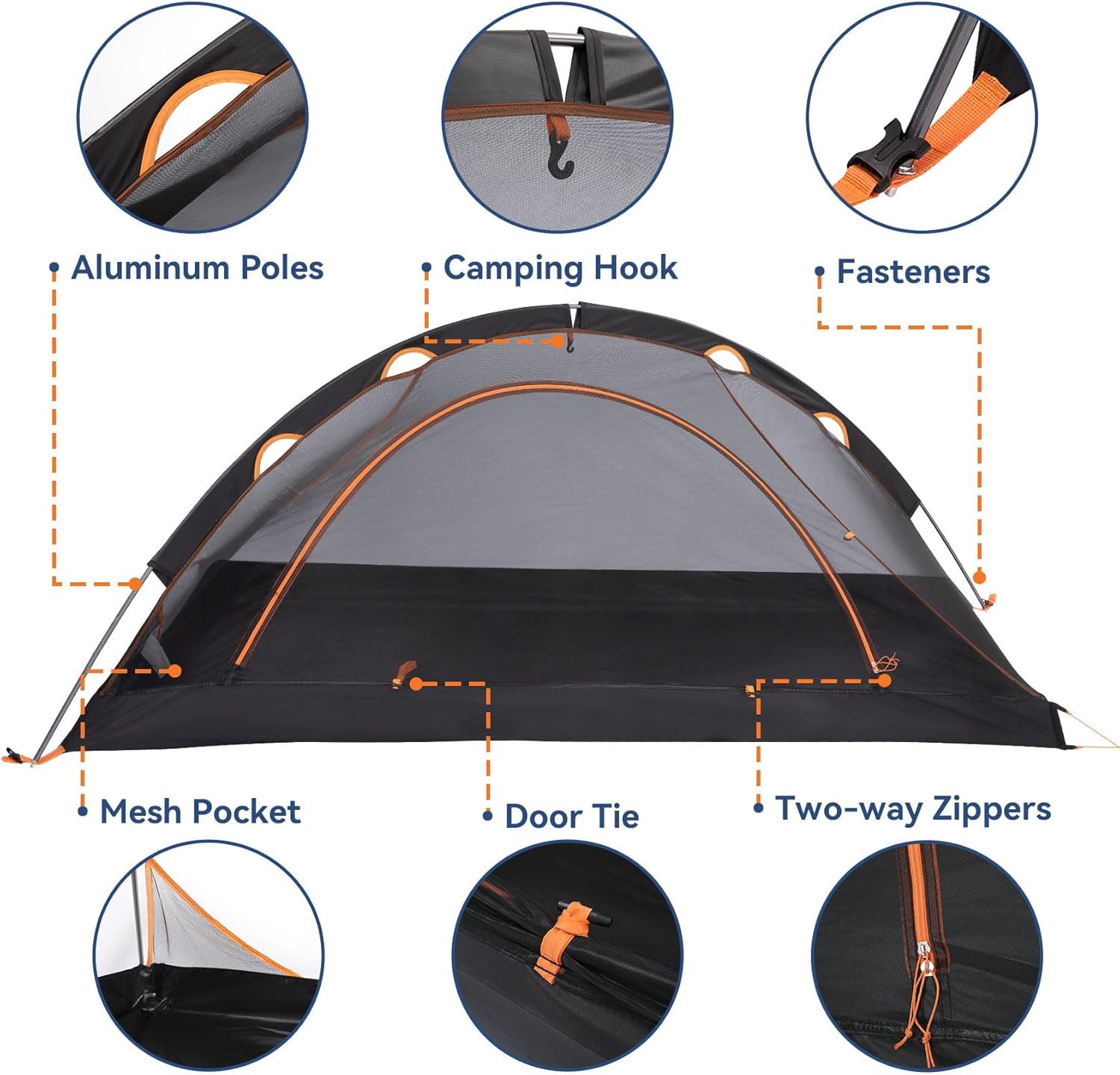 1 Person Backpacking Tent for Camping - Ultralight Waterproof Outdoor One Person Tent, Windproof Rainproof Compact Single Pole Shelter for Camping, Hiking, Hunting Travel by Underwood Aggregator - Image 7