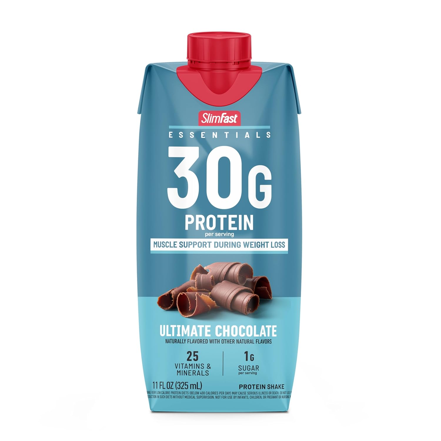 SlimFast Essentials 30g Protein Shake Chocolate, Protein Shakes Ready to Drink, Muscle Support, 1g Sugar, 25 Vitamins and Minerals, 3g Net Carbs, Ultimate Chocolate, 12 Count - Image 7