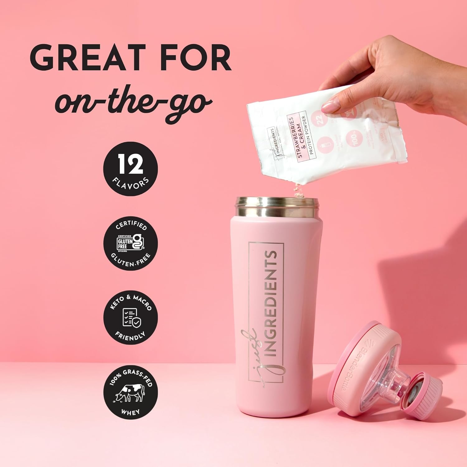 Protein Powder Made with 100% Grass Fed, Non Denatured Whey | Four Different Protein Sources from Organic Whole Food Ingredients | 12 Servings | 22g Protein (12 Servings, Sample Variety Pack) - Image 5