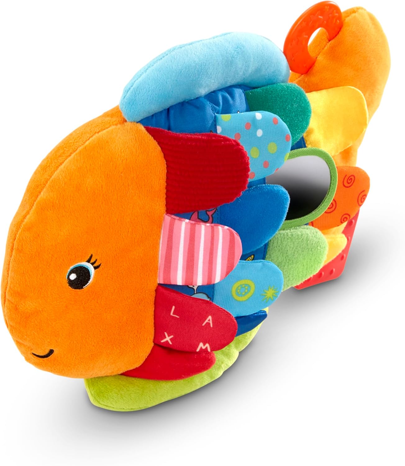 Melissa & Doug K’s Kids, Flip Fish Stuffed Animal, Soft Baby Book, Multi-Textured Squeaking & Crinkling Infant Sensory Toys for Babies with Baby Mirror, Tummy Time Toys for Infants Ages 0–9 Months - Image 4