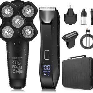 Manscape Body and Ball Trimmer for Men, Bald Head & Body Shaver, Mens Grooming Kits Pubic Groin Hair Trimmer, Body Groomer Electric Razors for Smooth Shaving, IPX7 Waterproof