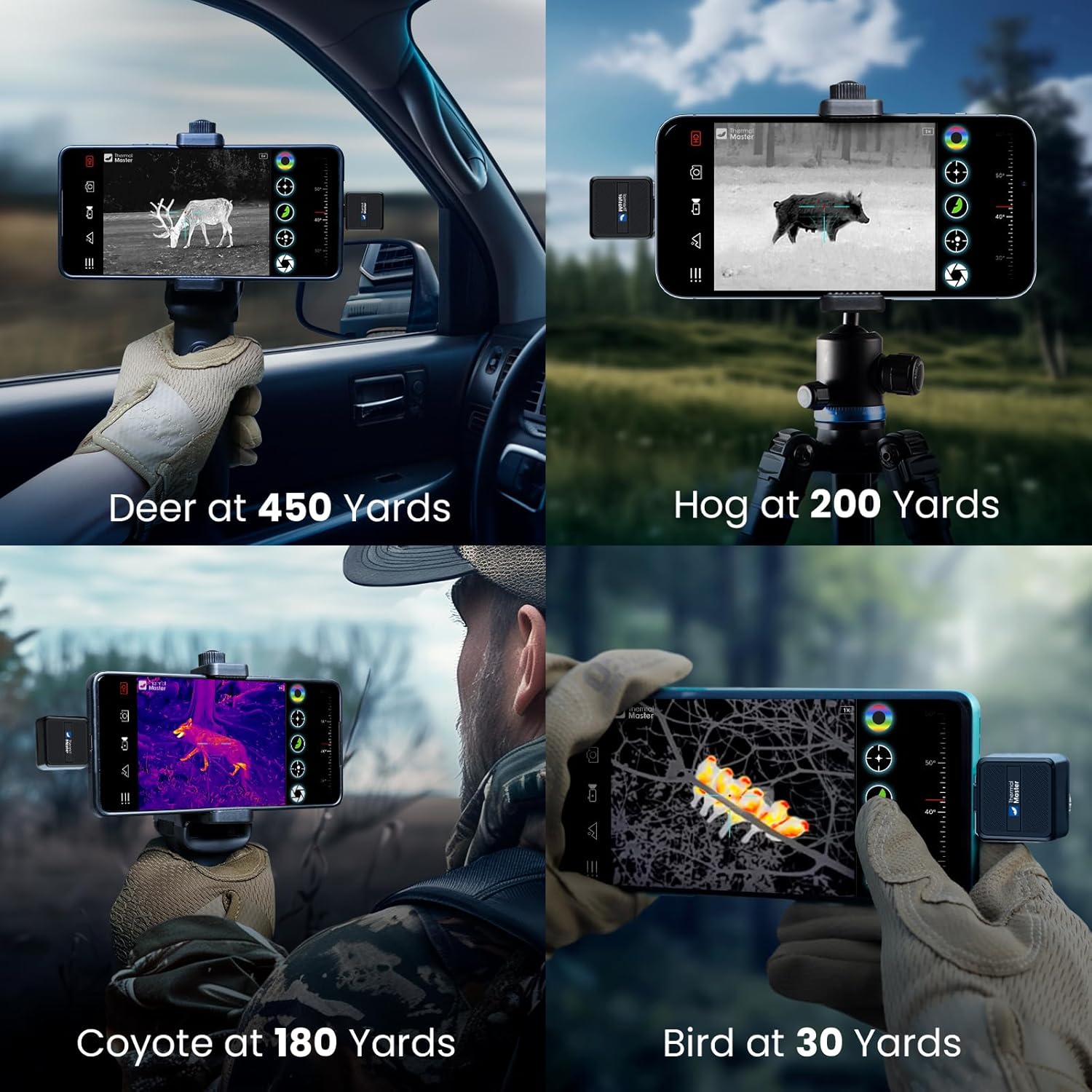 T2 Pro Thermal Monocular for iPhone, 1500 Yards Night Vision Camera with 13mm Lens, Tactical Handle, Infrared Imager for Outdoor Detecting Deer - Image 8