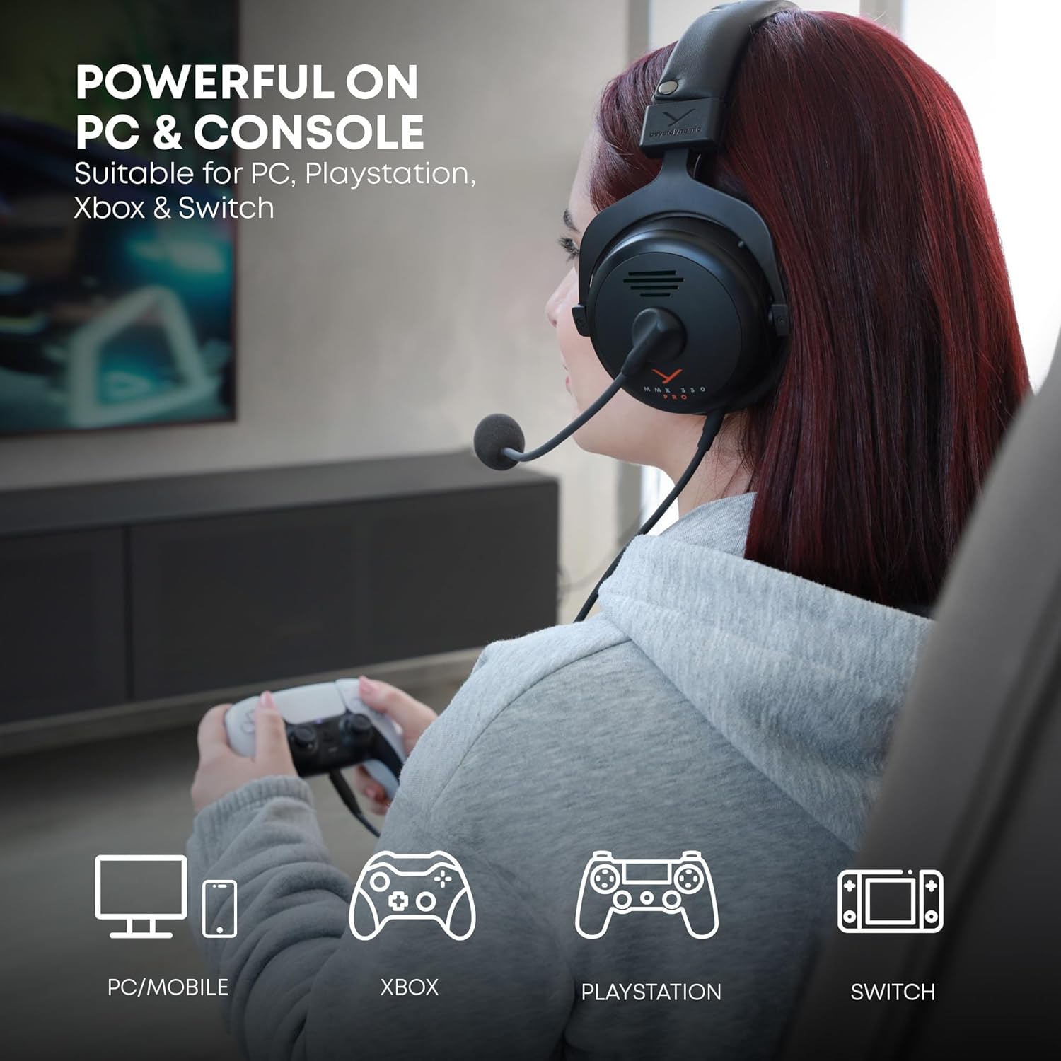 beyerdynamic MMX 330 Pro Open-Back Gaming Headset with Stellar.45 Driver and Condenser Microphone, Wired Gaming Headset Suitable for PC, Xbox, PlayStation and Nintendo Switch. Handmade in Germany - Image 7