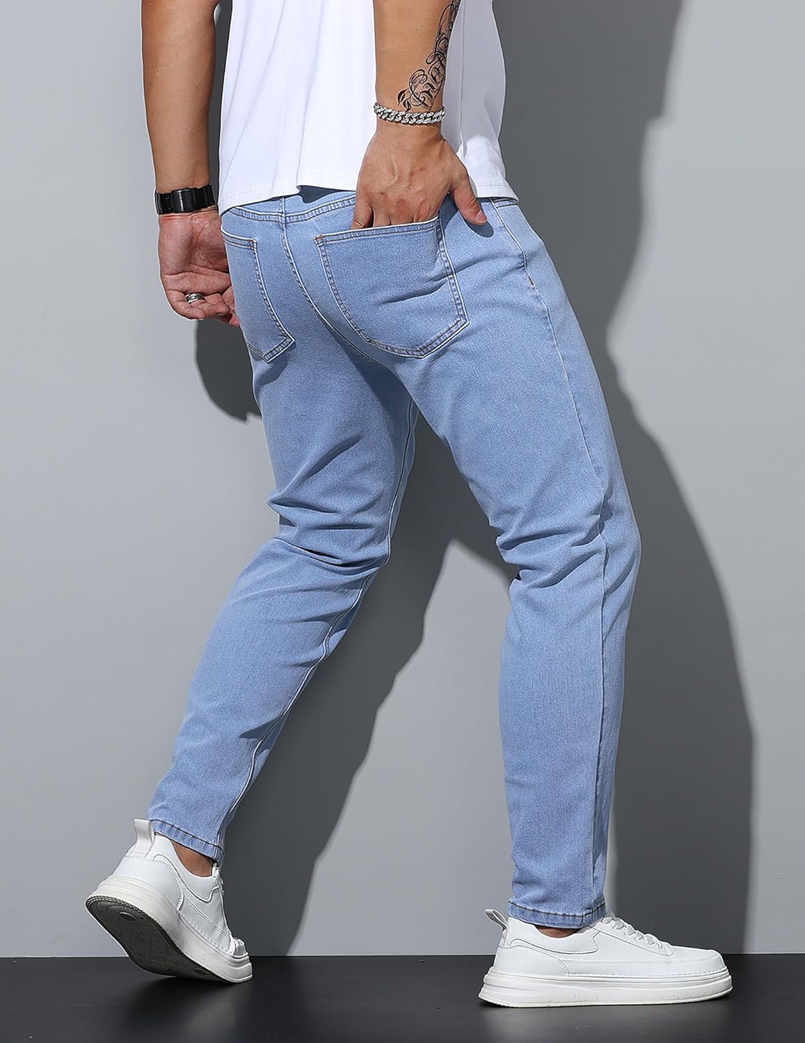 Men’s Regular Fit Jeans Classic Straight-Leg Stretch Denim Pants Comfort Casual Jeans - Image 3