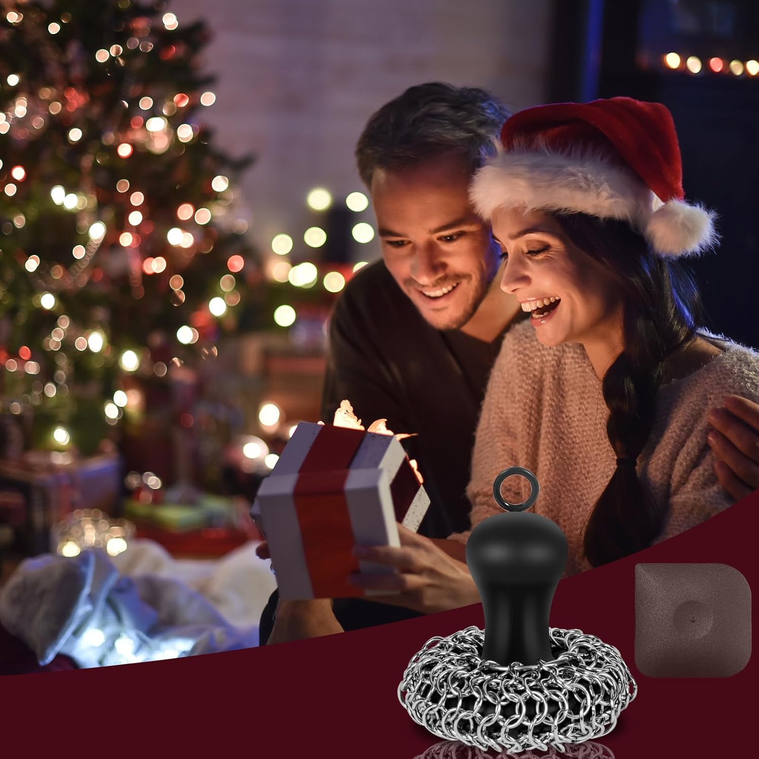 Cast Iron Cleaner Scrubber with Pan Scraper, Upgraded Chain Mail Scrubber Cast Iron Cleaning Kit, Metal Chainmail Scrubbing Sponge Scrub Brush to Clean Pan, Skillet, Grill, Dutch Oven, Wok - Image 6