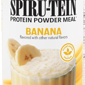 Natures Plus SPIRU-TEIN, Banana – 1.2 lbs – Plant-Based Protein Shake – Non-GMO, Vegetarian, Gluten Free – 16 Servings
