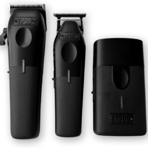 TPOB Play Barber Hair Clippers for Men 7500 RPM with Rubber Grips (Blackout 3 Set)