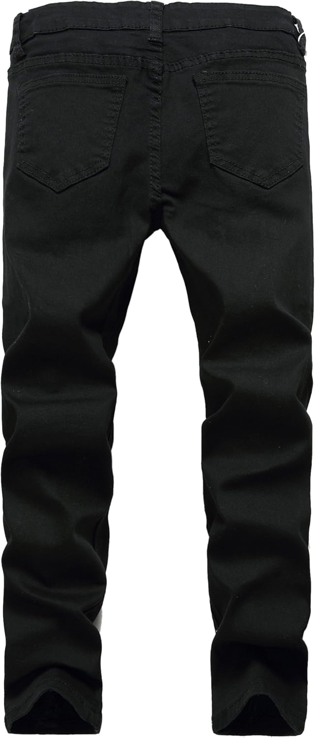 Boy's Skinny Fit Ripped Destroyed Distressed Stretch Slim Jeans Pants - Image 3