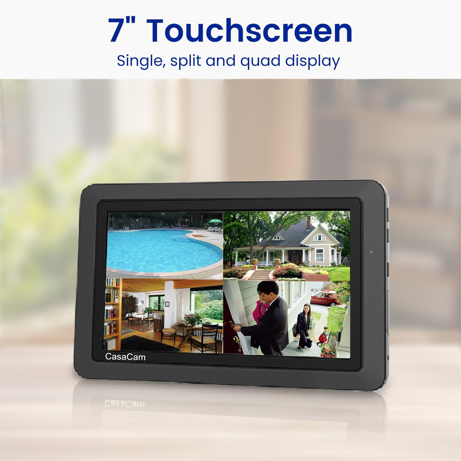 CasaCam GuardianCam Air | Wireless Security Camera System with 7" Touchscreen Monitor and 2 720p Cameras | AC Powered, Two-Way Audio, Free APP, 32GB SD Card and Battery Installed, Model VS802 - Image 6