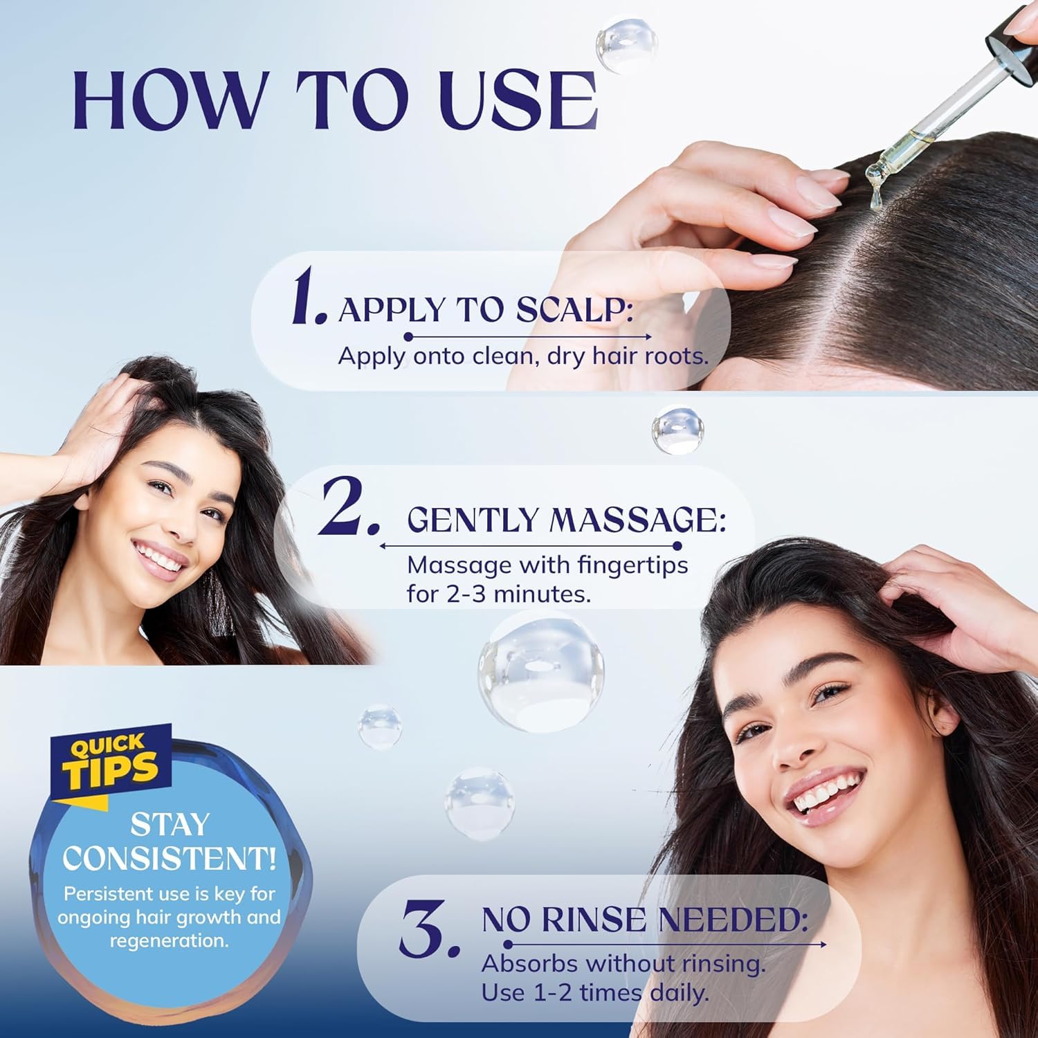 5% Minoxidil Hair Growth, Beard Growth Kit for Men and Women: Extra Strength Minoxidil Hair Loss Treatment Serum with Rosemary for Faster Stronger Thicker Hair Growth 2 Fl Oz - Image 6