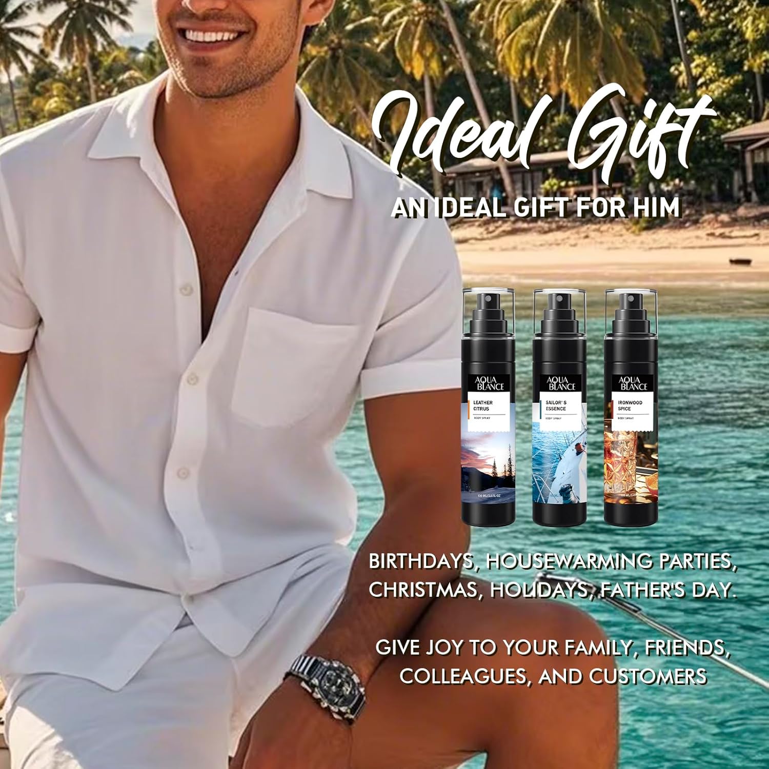 Body Spray for Men, Mens Body Refreshing Spray, Long Lasting, Pack of 3, Each 3.4 Fl Oz, Total 10.2 Fl Oz, Ironwood Spice, Sailor' s Essence, Leather Citrus - Image 6