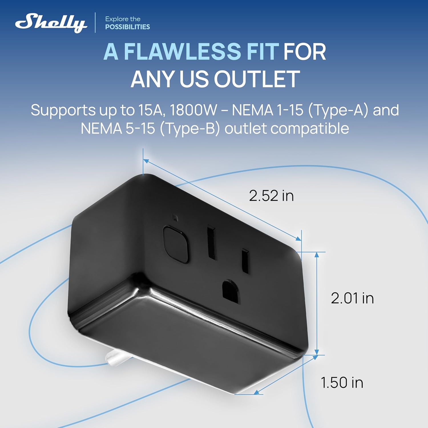 Shelly Smart Plug UL, WiFi, Bluetooth, Zigbee, Matter Outlet with Power Metering, Works with HomeKit, Google Home, Alexa, Home Assistant, Smart Socket, Easy Setup, Remote Control, Plug US Gen4 Black - Image 6