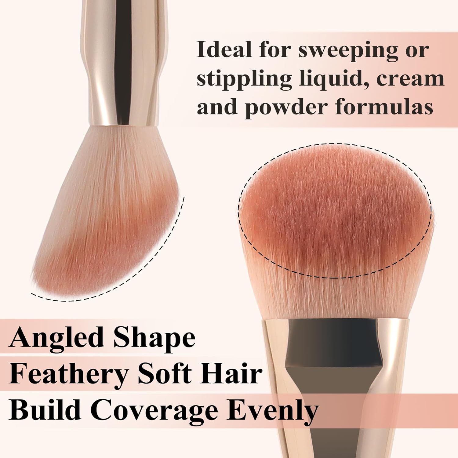 Face Brush for Blush, Bronzer, and Contour Highlighter Makeup Brush Set for Flawless Face Makeup Application - Vegan & Cruelty-Free (Face Brush + Blender) - Image 2
