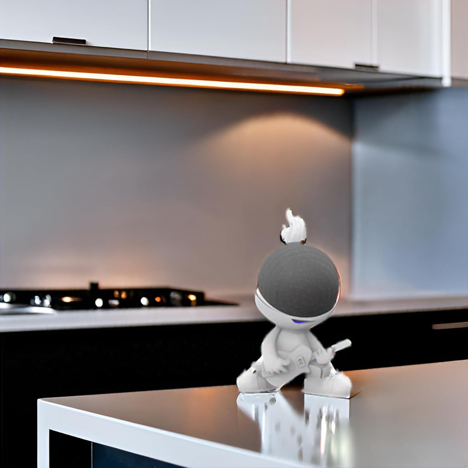 Splin Table Stand Holder Compatible with Amazon Alexa Smart Speaker Echo Dot (4th and 5th gen.) and Apple HomePod Mini, Star Boy White - Image 2