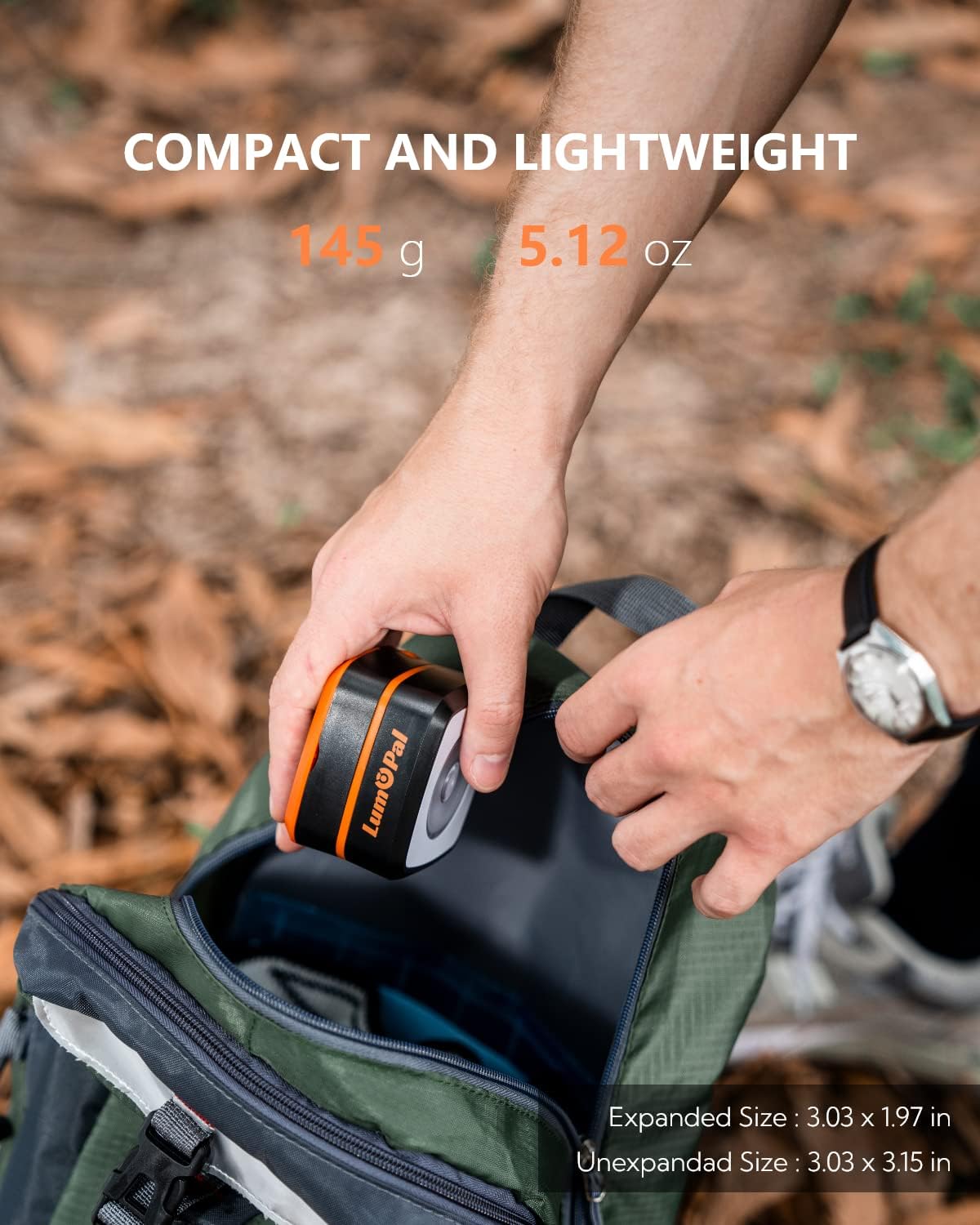 LUMOPAL Solar Lanterns - Collapsible Camping Light, Rechargeable LED Portable USB Lamp, IP54 Waterproof for Backpacking, Emergency Phone Charger, Tent, Hiking, Power Outage (2 Pack) - Image 6