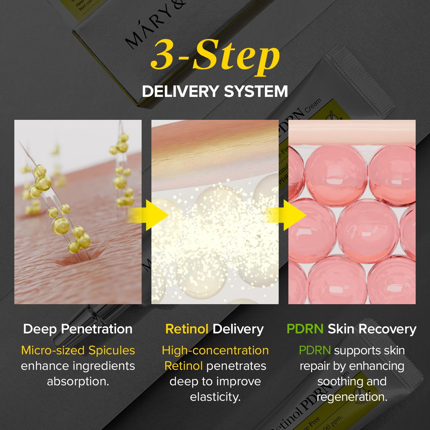 Mary&May Spicule Retinol PDRN Cream - Korean Face Moisturizer with Marine Spicules & Nano Liposome Retinol - Pore Texture Firming Treatment, Ceramide Panthenol for Sensitive Skin, 15g / 0.5 oz - Image 5