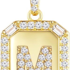 Peeshow 18k Gold Initial Necklaces for Women, Dainty Letter Pendant Chain Necklace, Gold Womens Jewelry Trendy, Gifts for Women Her Wife Mom Daughters on Anniversary Birthday