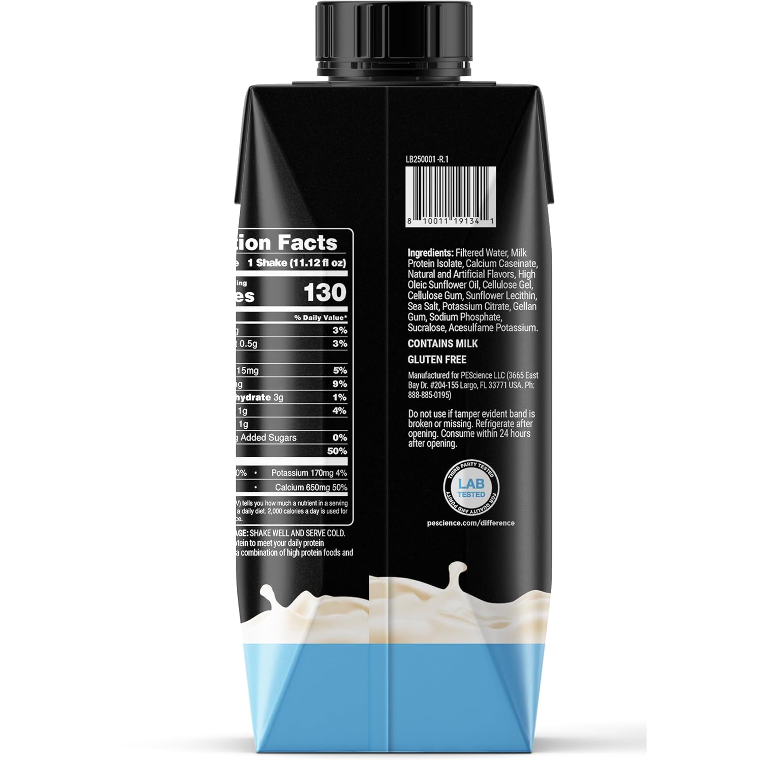 PEScience Select Protein Shake RTD, 25g Whey and Casein Blend, High Protein Drink, Gluten Free, Keto Friendly, 0g Sugar, Low Carb Ready to Drink Meal Replacement, Vanilla Cupcake - Pack of 4 - Image 9