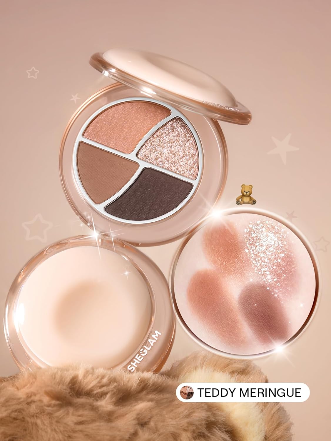 SHEGLAM Daydreamer Mini Palette 4 Colors Eyeshadow Palette - Teddy Meringue - Image 8