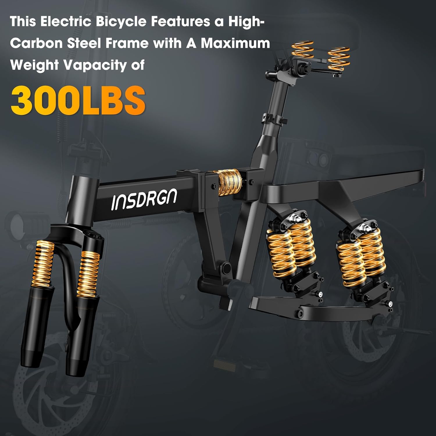 14" Folding Electric Bike for Adults, Peak 1500W Motor,20MPH Max Speed,48V 16Ah Removable Battery Electric Bike, 35/62Miles Max Range, UL 2849 Certified E Bike - Image 5