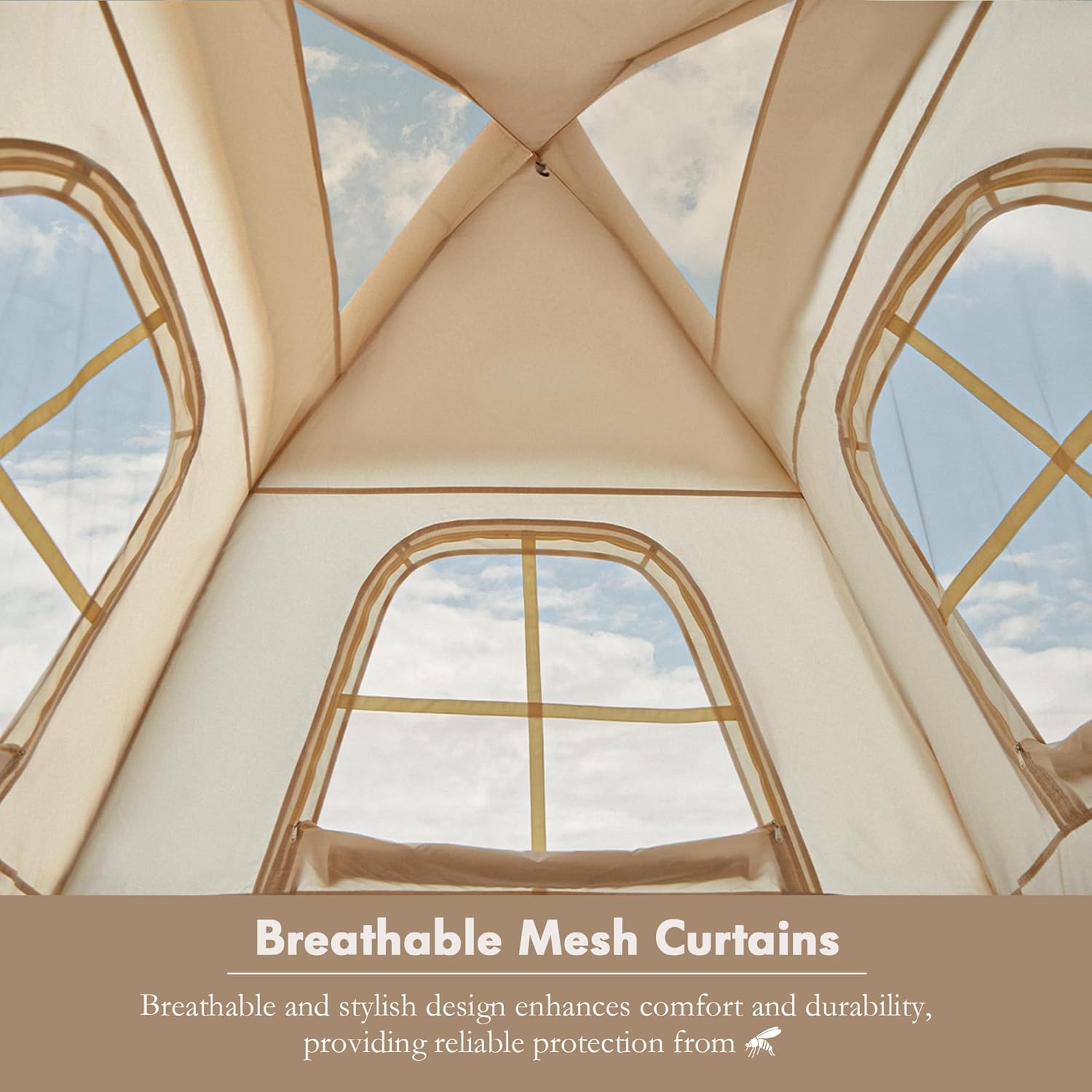 YOLENY Inflatable Camping Tent for 4-6 Person, Easy Setup Portable Water-Resistant Cabin Tent with Mesh Windows & Pumps - Image 2