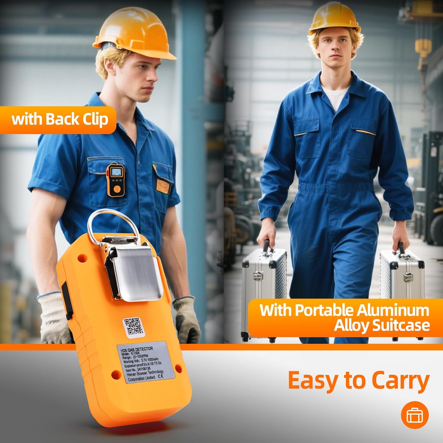 Ammonia Meter, NH3 Gas Leak Detector, 0-100ppm Monitor with 2 Sensitivity Level, Explosion-Proof Industrial Tester, Rechargeable Battery Operated Reader, Alarm Safety for Work Home - Image 8