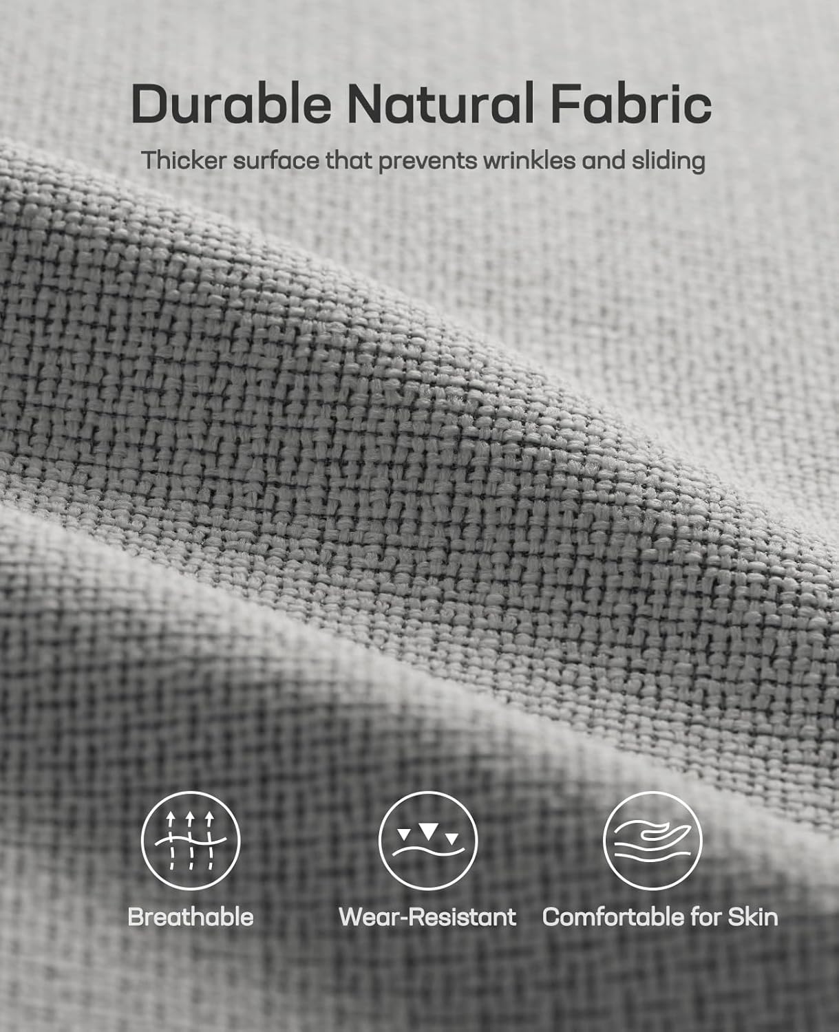 Marsail 3-Seater Modern Sofa, 89" Couch with Wide Armrests & Deep Cushions, Linen Sofas with Removable Washable Covers for Living Room, Grey - Image 5