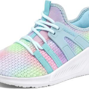 RUNSIDE Girls Tennis Shoes Lightweight Sports Kids Sneakers Lace-up for Running/Walking, Toddler/Little Kid/Big Kid