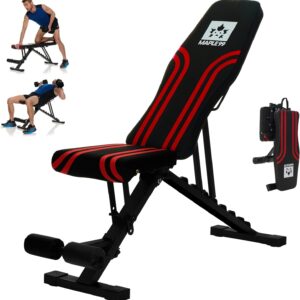 Adjustable Weight Bench – Professional Grade Fitness Equipment for Full Body Workout. Larger Size, Heavy-Duty Steel Construction, 8-Position Backrest, Foldable Design, Ready to Use
