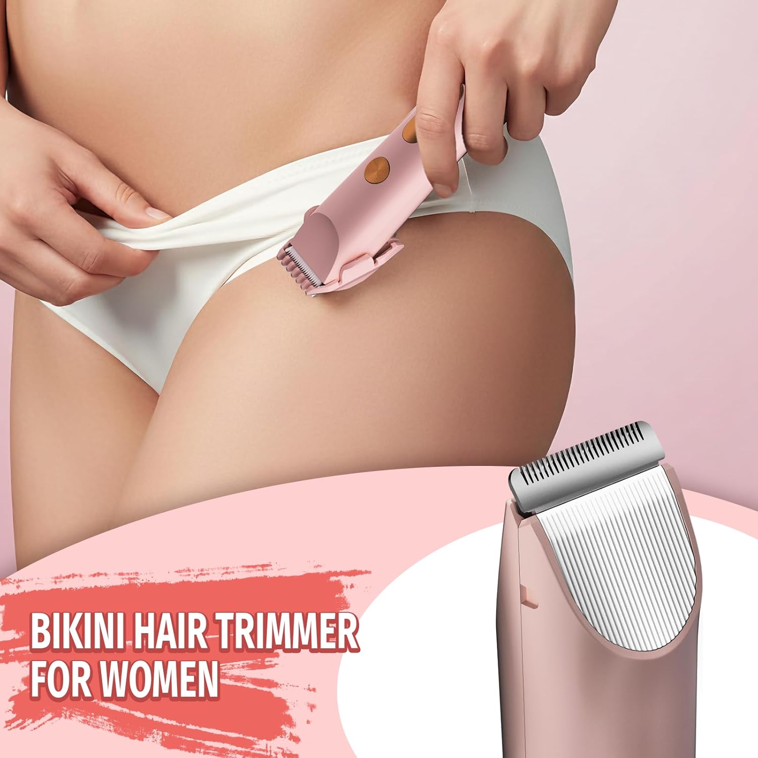 Bikini Trimmer for Women, 2 in 1 Electric Shaver for Women, Rechargeable Electric Razor Body Hair Trimmer Wet & Dry Use - Image 4
