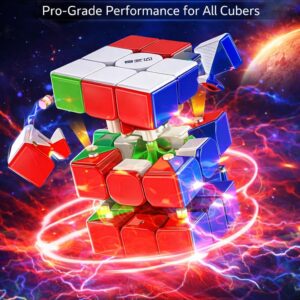 Qy Warrior Professional M 3x3x3 Magnetic Speed Cube, UV Coated, Multicolor,