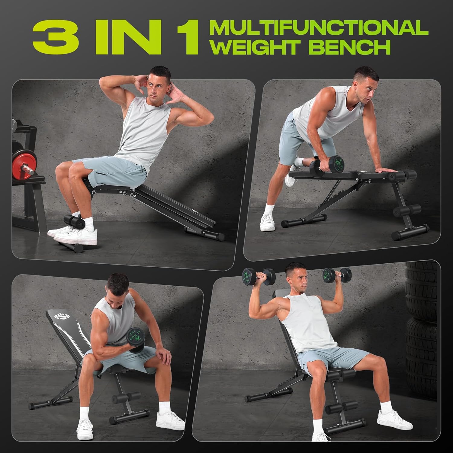 ANCHEER Basic Weight Bench for Home Gym, 660LBS Fast Foldable Workout Bench Press for Home Gym with 8 Adjustable Backrests Incline/Flat/Decline Full Body Strength Training - 2025 Upgrade - Image 7