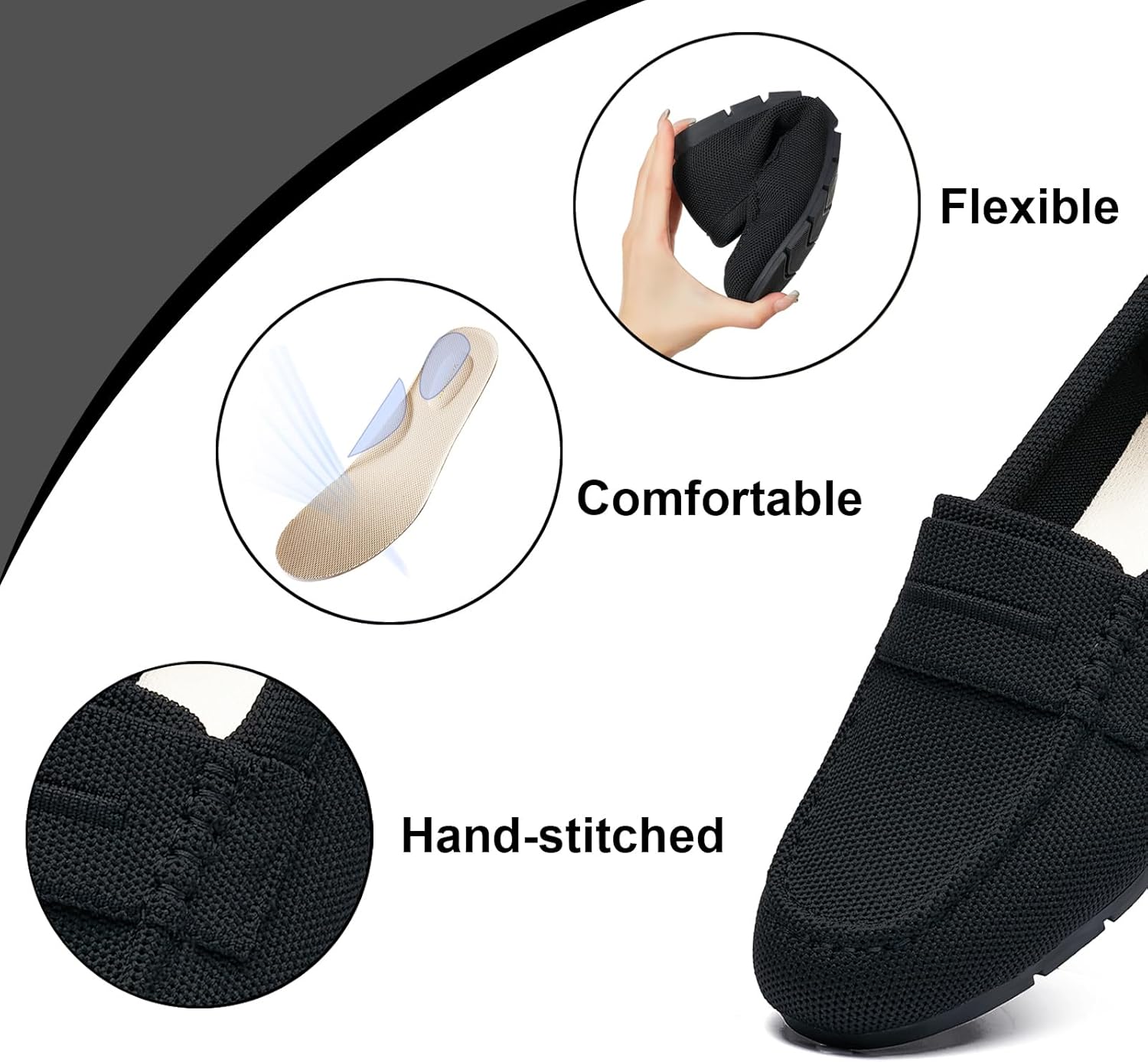 Loafers for Women Comfortable Slip on Work Flats Shoes Womens Dressy Casual Walking Shoes - Image 3