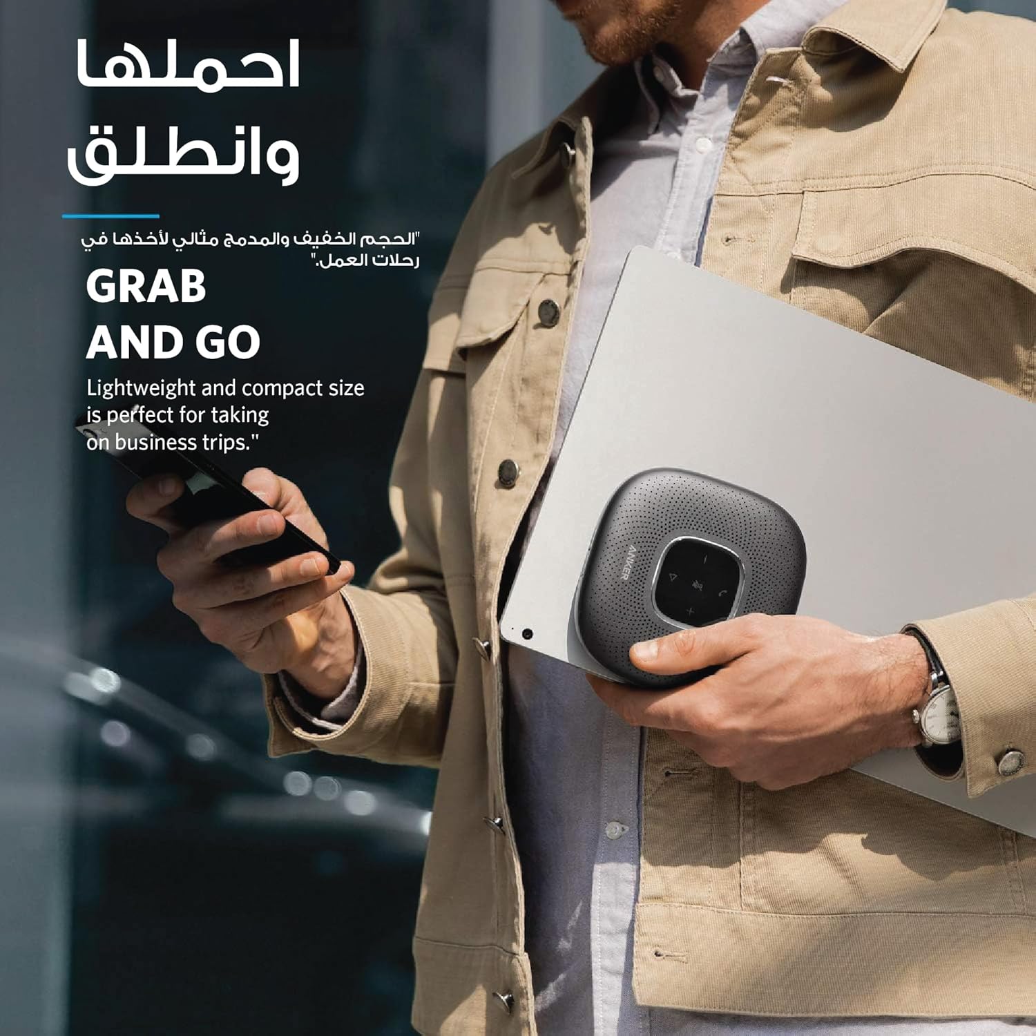 Anker PowerConf Bluetooth Speakerphone with 6 Microphones, Enhanced Voice Pickup, 24 Hour Call Time, Bluetooth 5, USB C Connection, Compatible with Leading Platforms (Renewed) (Black) - Image 6