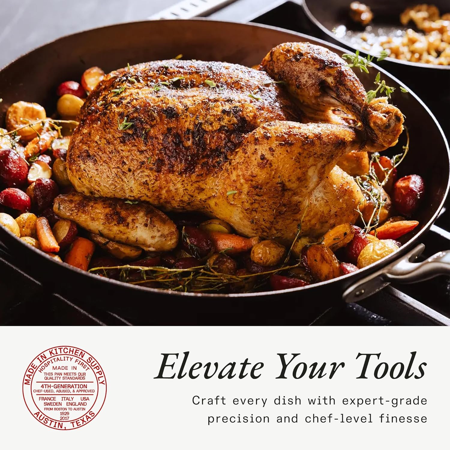 Made In Cookware - 2 Piece (Includes 10",12") Seasoned Blue Carbon Steel Frying Pan - (Like Cast Iron, but Better) - Professional Cookware - Crafted in Sweden - Induction Compatible - Image 6