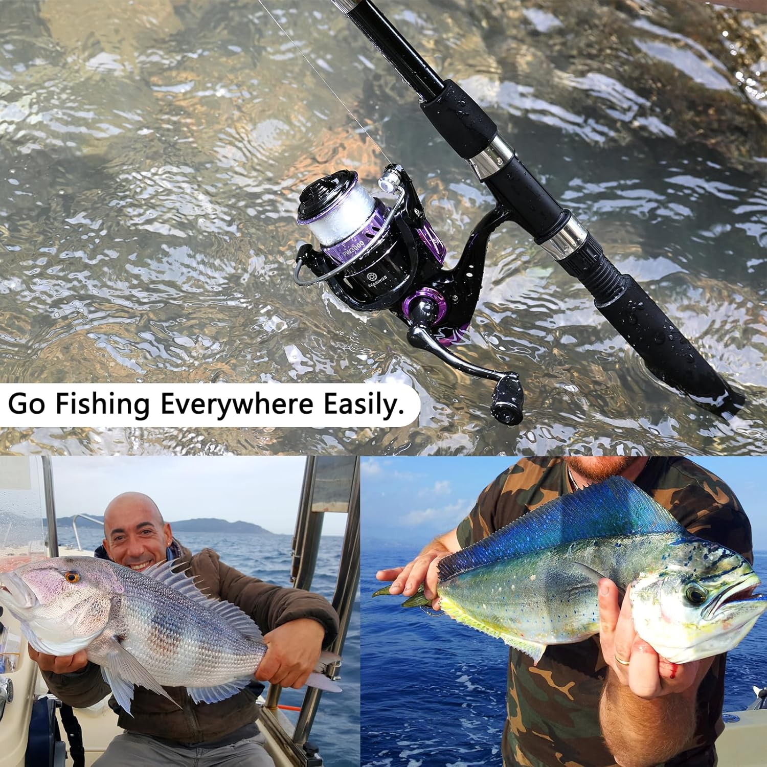 Fishing Pole Combo 2PCS Telescopic Fishing Rod and Aluminum Reel Combos with Carrier Bag Sea Saltwater Freshwater Fishing Rod Reel Kits - Image 6